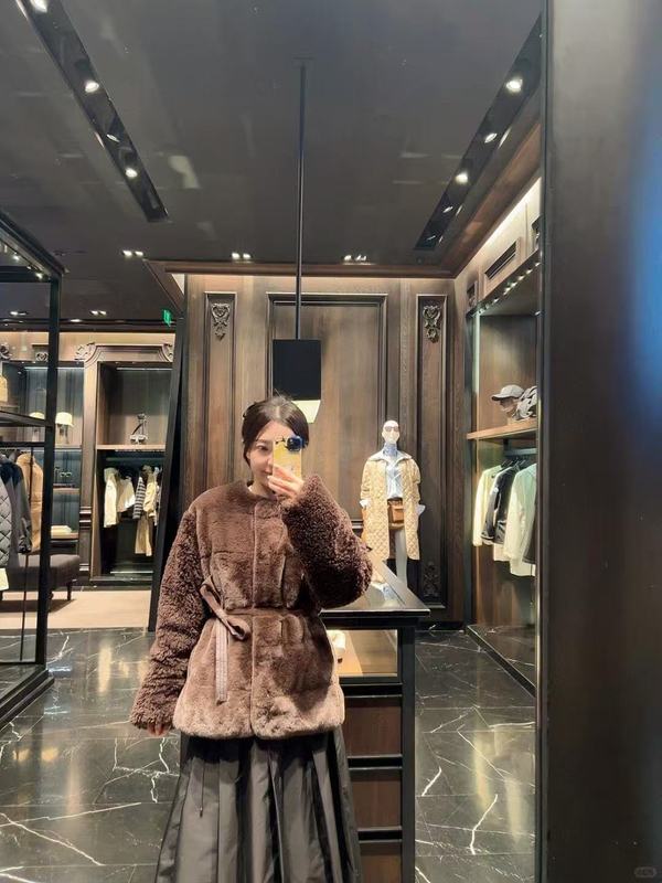 南油女装2025年秋冬Mon*新款保暖泰迪绒绑结腰带夹克羽绒服外套女|undefined