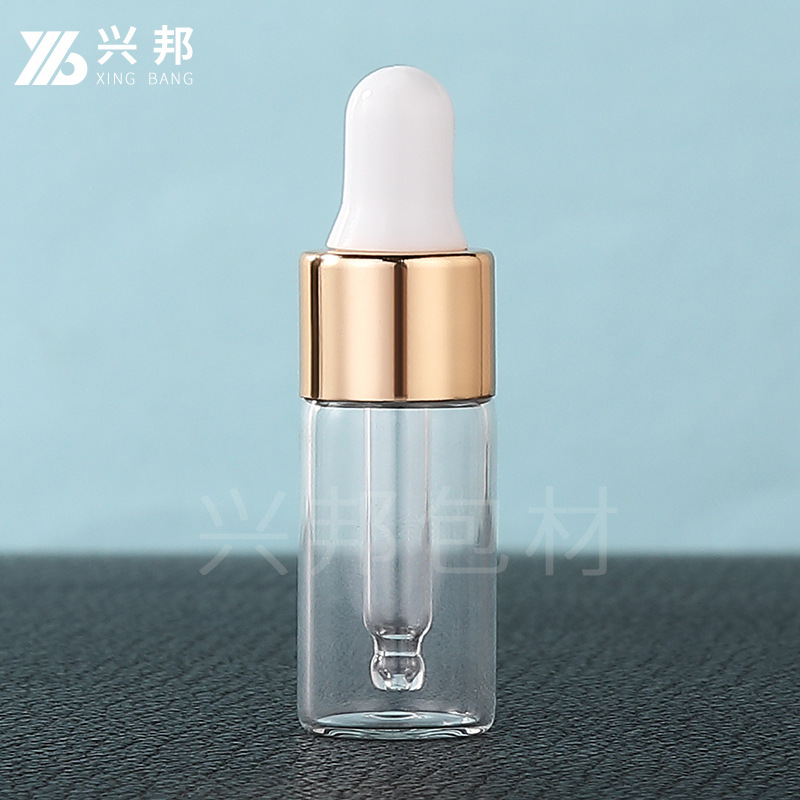 En stock botella cuentagotas 2ml 3ml 5ml botella de vidrio transparente esencia pequeña botella de muestra botella de líquido original botella de aceite esencial sub-botella