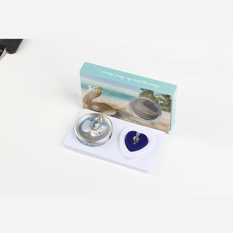 Пресноводный жемчуг подарочный набор вакуумная упаковка мидии консервированный металлическое ожерелье подвеска жемчужная подарочная коробка набор