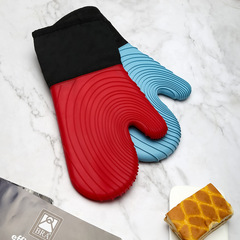 微波爐烤箱手套長款耐高溫烘焙二指手套廚房加棉加厚防滑隔熱手套