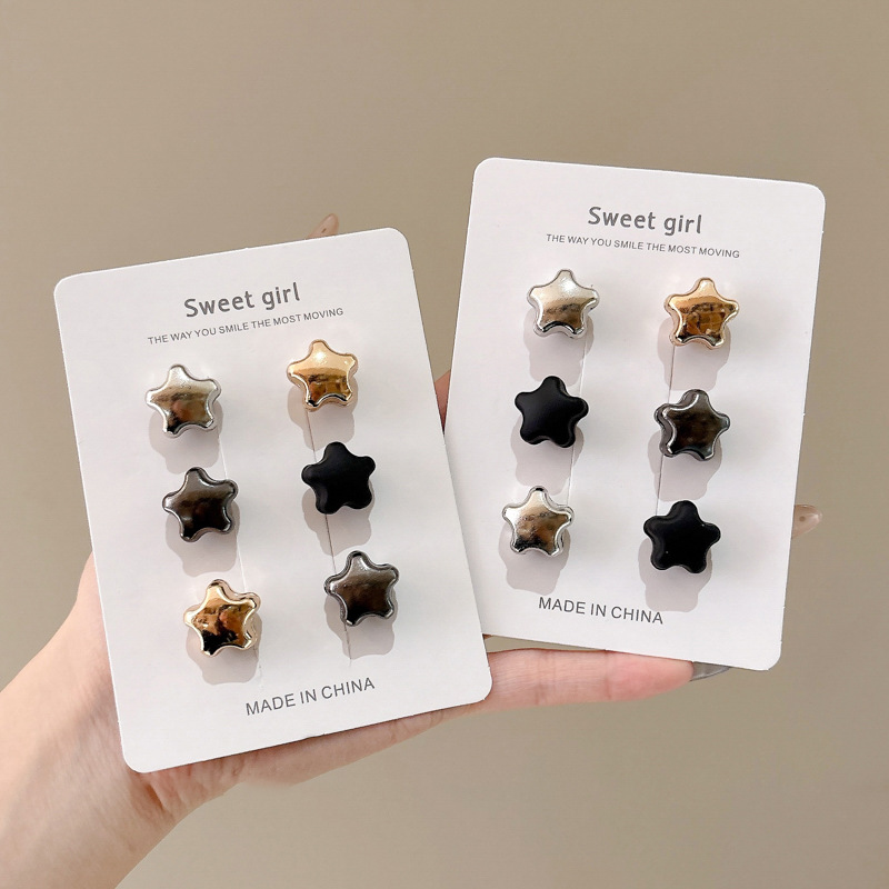 Broche de imán, hebilla de succión magnética, hebilla magnética de estrella, hebilla de fijación de bufanda de seda, suministro directo de fábrica transfronterizo, lugar 51 colores, multicolor opcional