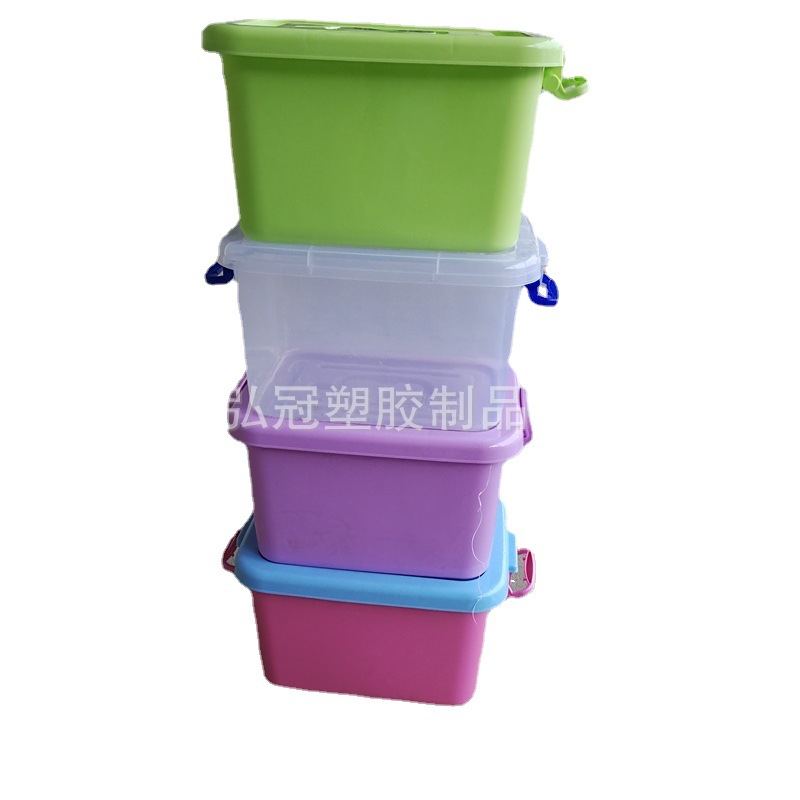 供应菏泽 衣物收纳整理箱 带盖子带滑轮塑料箱 防尘收纳箱