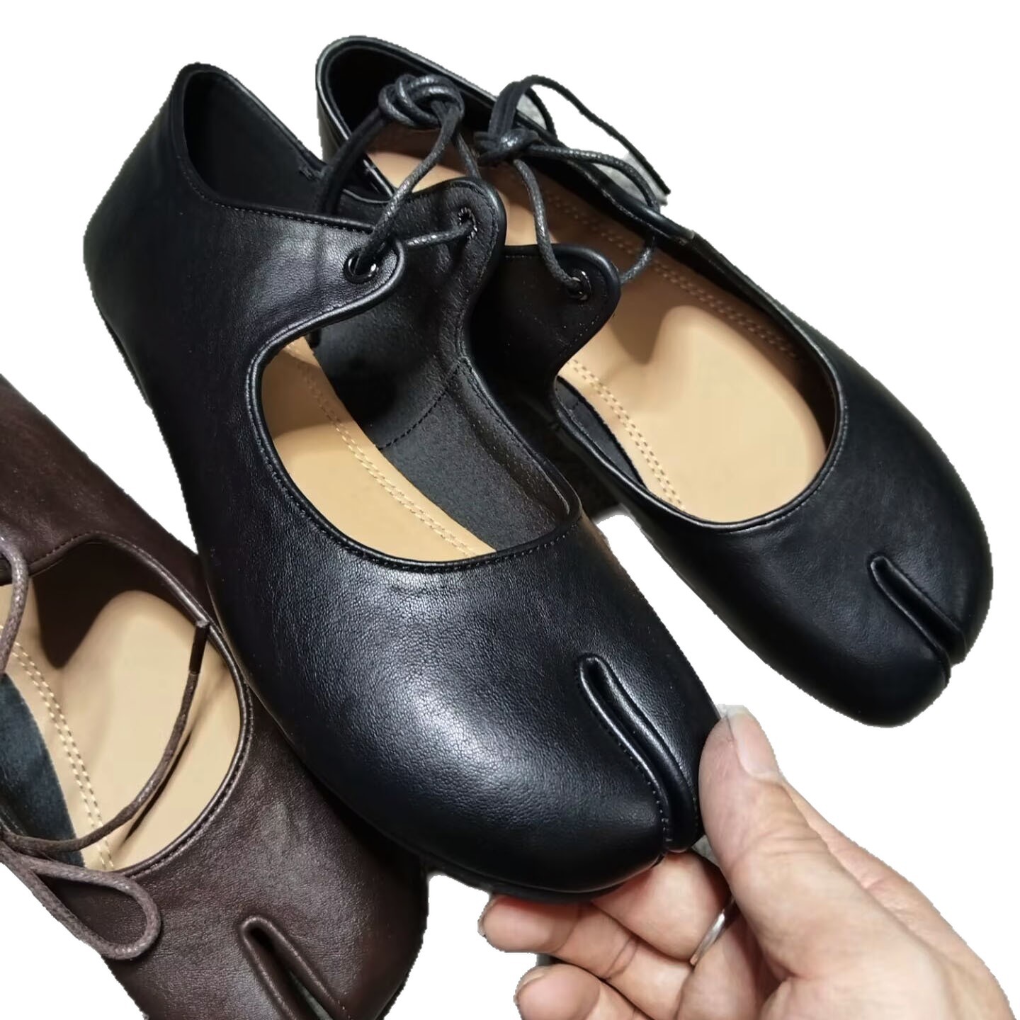 Women's Split-toe Butterfly Strap Mary Jane Ballet Flat Shoes_voghion.com
