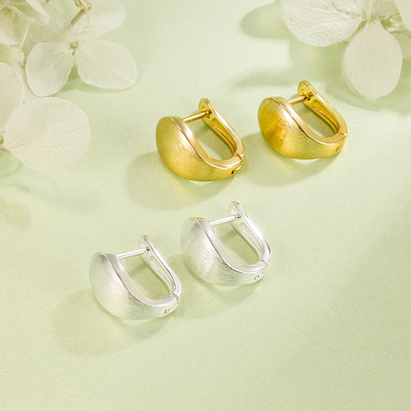 Retro matte crooked small design fashionable earrings