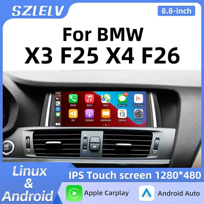 Car-Mounted Carplay Central Control Large Screen Suitable for Bmw X3 F25 X4 F26 2011-2017 Android Navigation