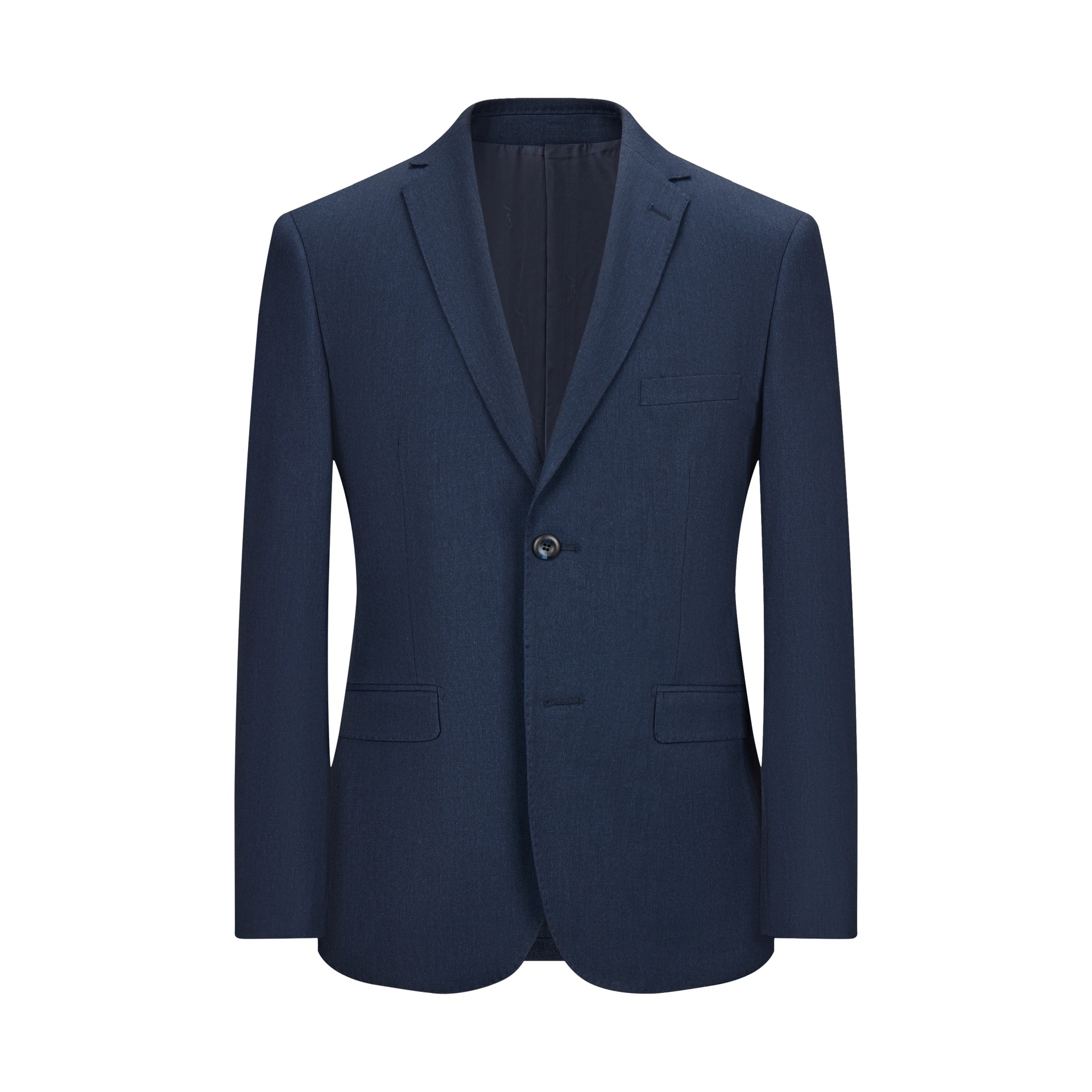 深邃蓝灰男士西服套装正装职业修身单开叉商务礼服西装男女同款