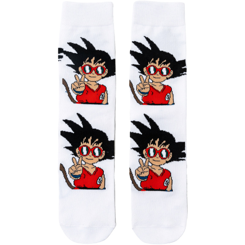 Four Seasons Anime Dragon Ball Calcetines de moda Calcetines para hombres Dragon Ball para hombres Fabricantes de algodón para mujeres Fabricante de Sun Wukong Calcetines de comercio exterior de tubo medio