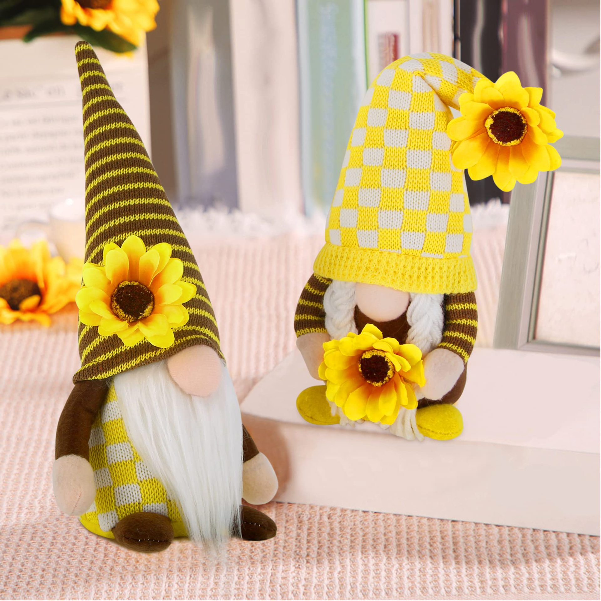 Transfronterizo nuevo festival de la abeja enano muñeca lindo muñeca girasol ventana decoración adornos