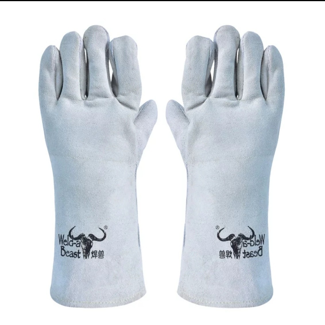牛皮电焊手套 焊兽双层加厚焊接隔热耐磨加长焊工全皮柔软舒适