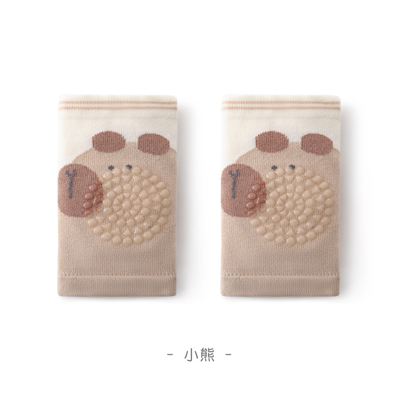 2024 verano nuevo producto rodilleras para bebés malla de dibujos animados transpirable para niños pequeños calcetines anti-caída para bebés gatear rodilleras antideslizantes