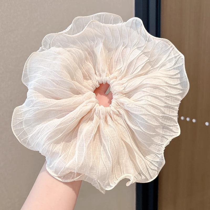 Coreano de alto nivel plegado anillo de cabello de intestino grueso para mujeres 2025 nuevo encantador disco de cabello de princesa cuerda de cabello de bola