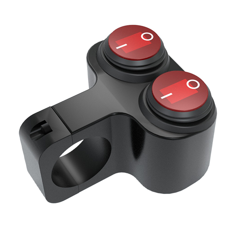 Motorcycle Modification: Aluminum Alloy with Lights, Red Button Two-Speed Switch, Metal Switch with Dual Buttons