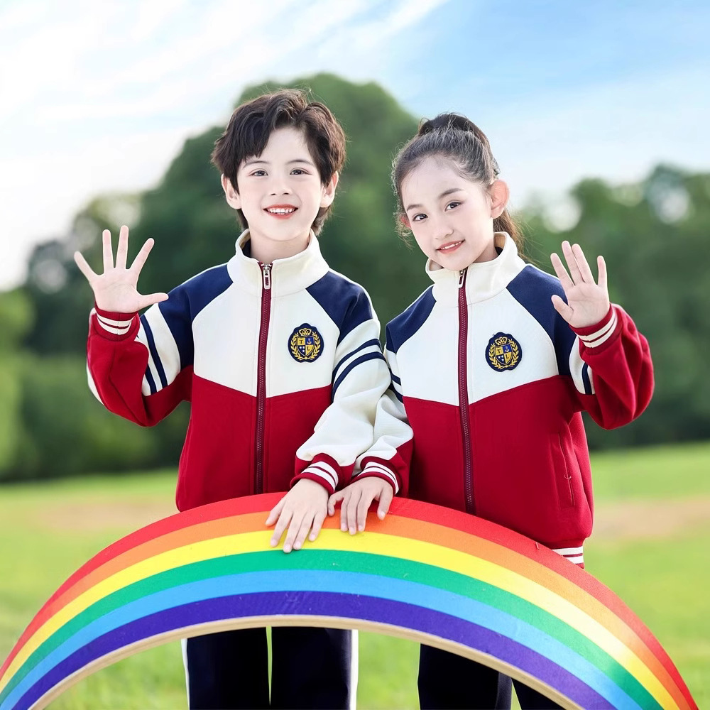 유치원 정원 옷 스포츠 게임 붉은 야구 옷 봄과 가을 세트 1 학년 옷 초등학생을위한 4 종 교복