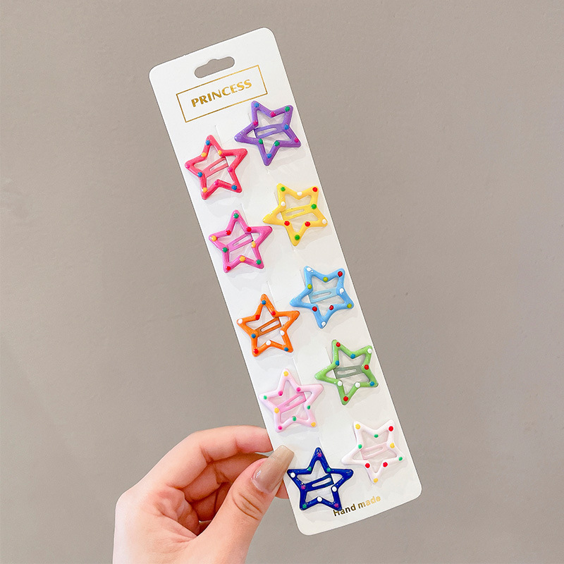 Lindo pentagrama estrella horquilla femenina lado Bangs BB clip horquilla para niños dopamina accesorios para el cabello pequeño clip tocado