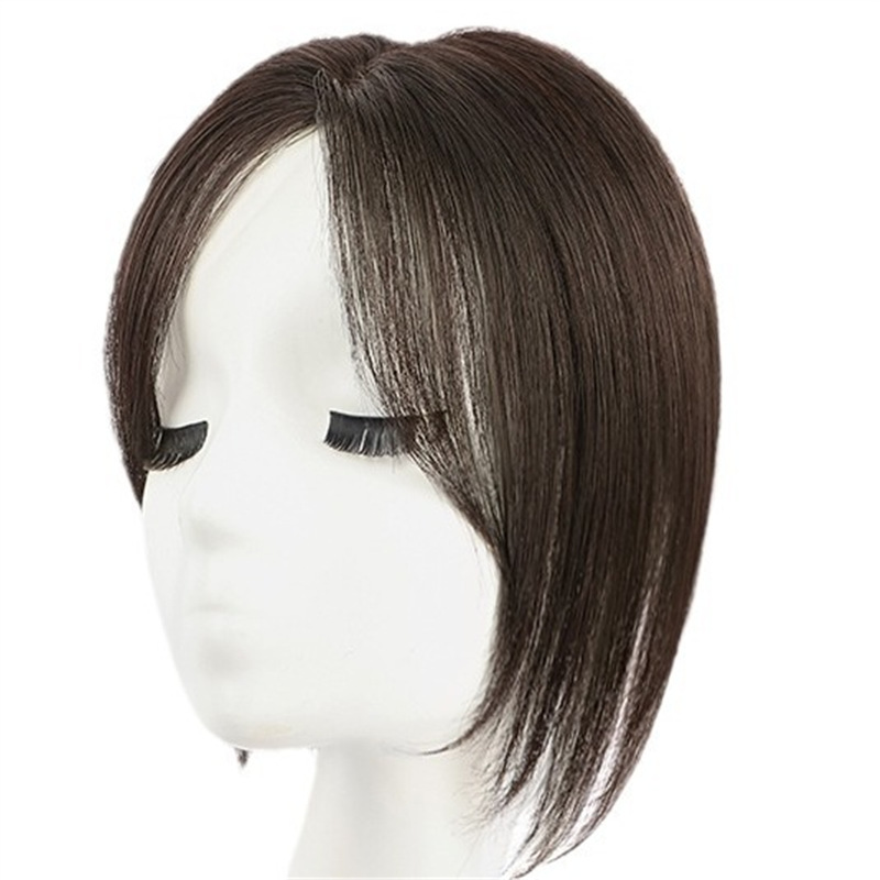 Pelucca de cabello verdadero completa pelucca de cabello de cepa falsa pelucca de cabello alto pelucón de cabello blanco natural pelucón de cabello