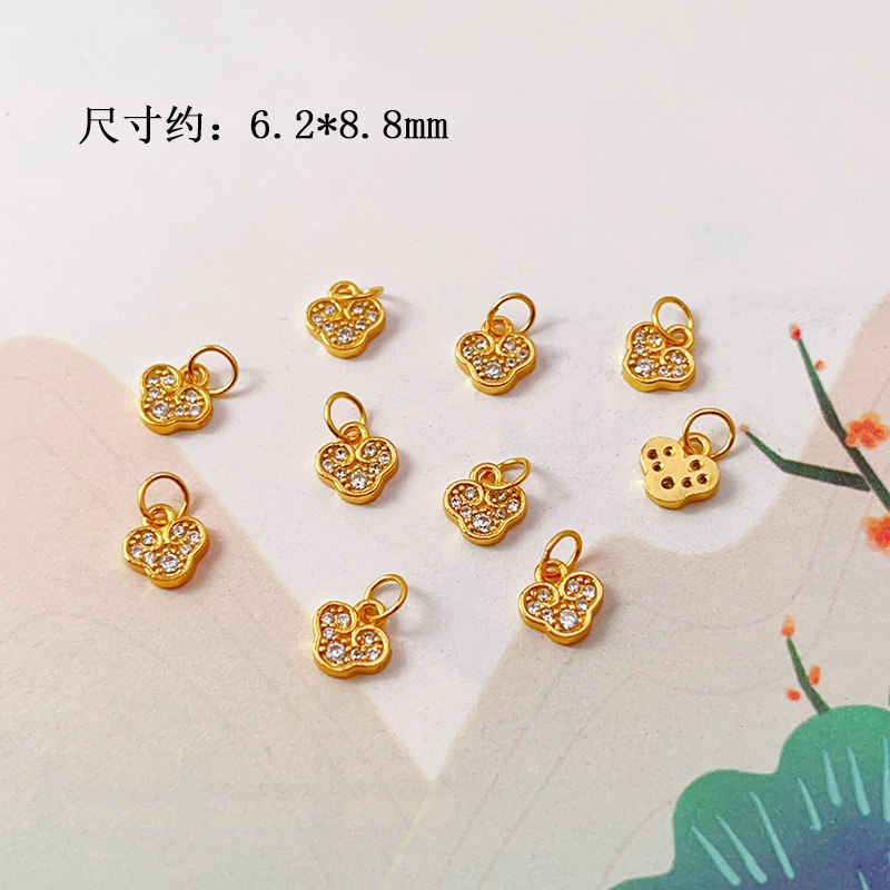 DIY Accessories S925 Silver Gold-Plated Small Drop Necklace Pendant Bracelet Charm Bead Spacer Loose Beads Jewelry Materials