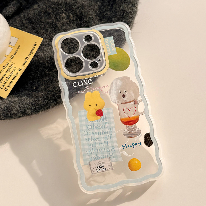 【塔下】韩系棉花糖饮料苹果16手机壳适用15promax透明iphone13软|undefined