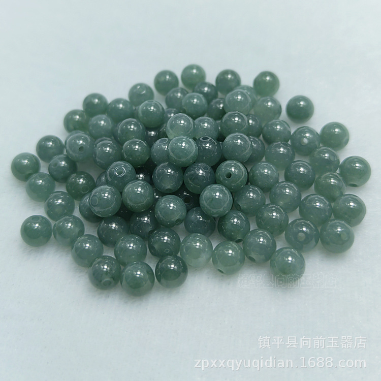 Myanmar jadeite a goods ice bottom blue water 6mm round beads wholesale diy jade jewelry accessories jade beads