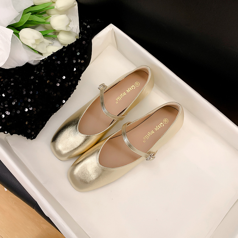 Nuevo modelo de zapatos de noche Benze~ con punta redonda, tacón interno, una sola tira, boca poco profunda, estilo mule cerrado para el verano.