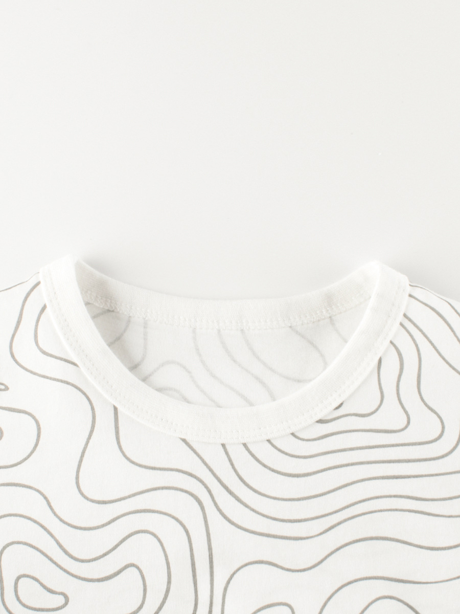 27kids niños de manga corta 2025 verano nuevo chico camiseta de impresión completa ropa de bebé cuello redondo cabello de una pieza