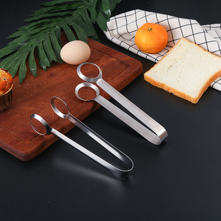 Spot stock stainless steel egg clip bread baking food clip extended egg clip frosted barbecue clip wholesale