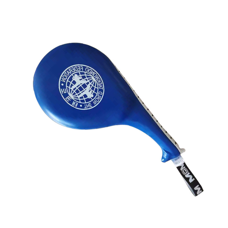 Venta al por mayor de los niños adultos objetivo de pie taekwondo equipo de protección entrenamiento de patada lateral de doble hoja Sanda pata de pollo objetivo de sonido Hall logotipo impreso