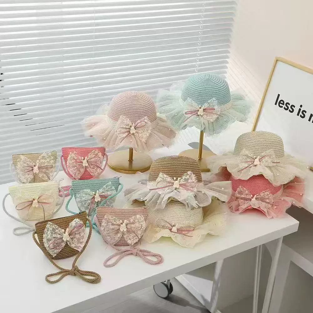 Летний свежий и милый цветочный кролик с бантом ручной работы DIY соломенная шляпа, сумка, аксессуары, декоративные аксессуары для одежды