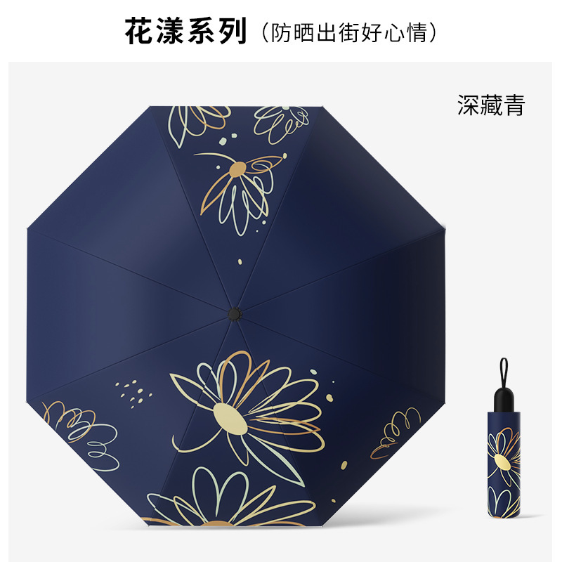 工厂直销雨伞大号晴雨两用遮阳伞防晒防紫外线黑胶折叠批发广告伞|undefined