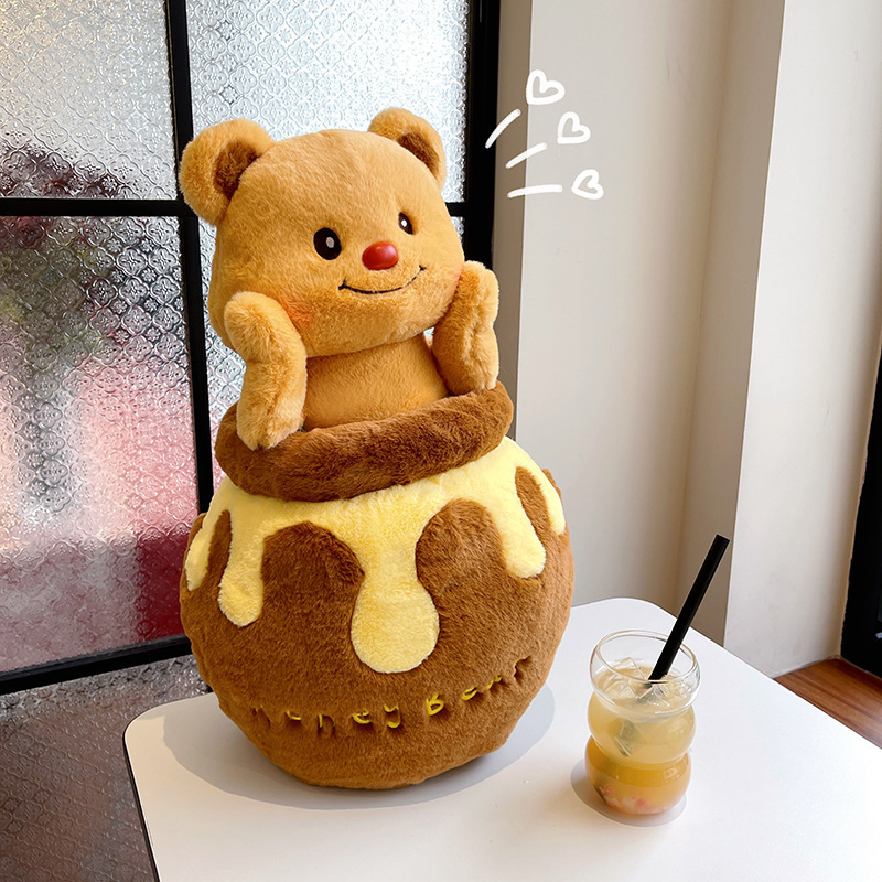 蜂瓶クマぬいぐるみバタークマぬいぐるみおもちゃクリーム蜂蜜瓶バタークマ人形|undefined
