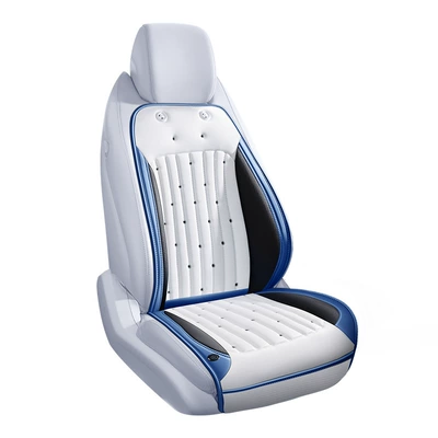 Massage Ventilation Summer Car Ventilation Seat Cushion Cooling Seat Pad Summer Cold Air Breathable Heat Dissipation Cooling Pad Truck Cushion (Multi-function pad) - 12v-polar-white-single-seat-start-and-stop