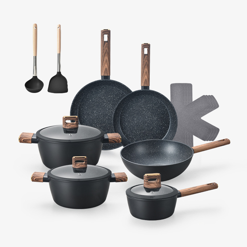 Nuevo antiadherente pan multifuncional para cocinar y cocinar leche ligera cocina cocina set no pegajosa olla