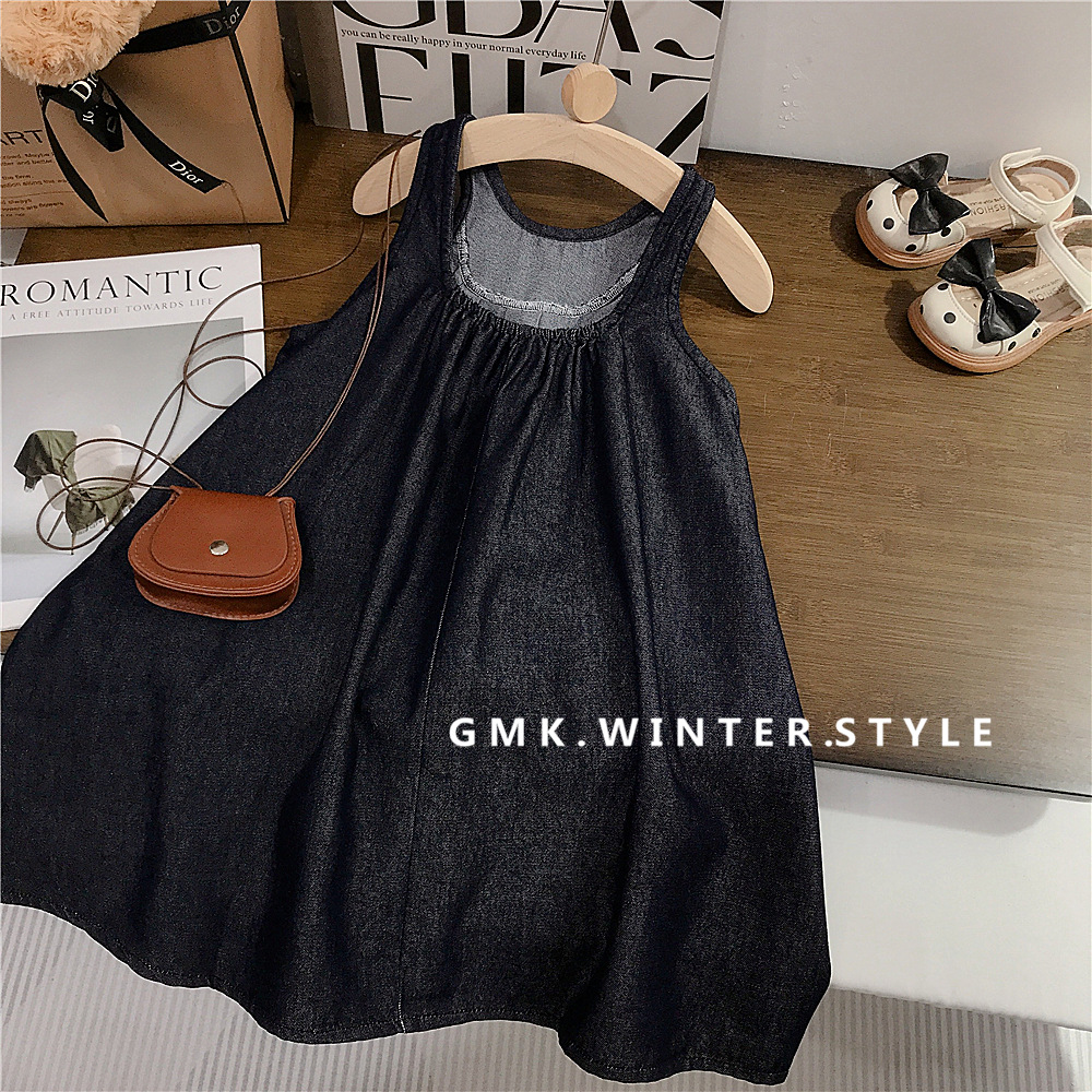 summer retro denim skirt sleevless