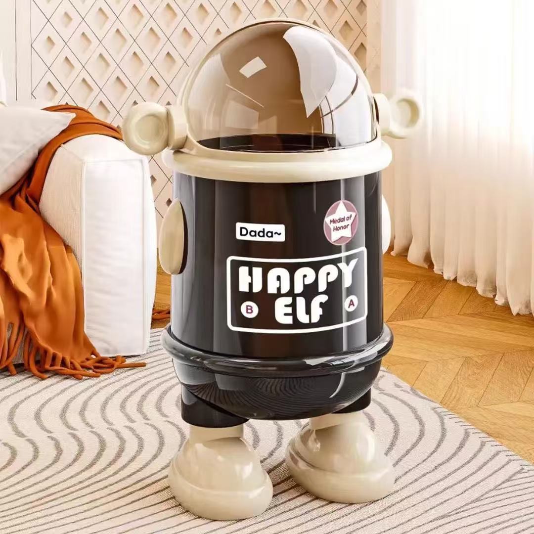 Gran tamaño de sala de estar doméstica astronauta basura de gran capacidad con cubierta dentro y fuera de doble cubo basura con cubierta