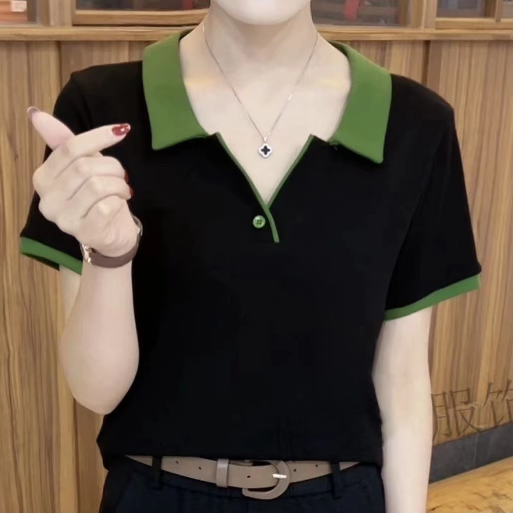 Summer New Style Short-Sleeve T-Shirt for Young Mothers, Plus Size, Loose Fit, Stylish, Versatile, Solid Color Top