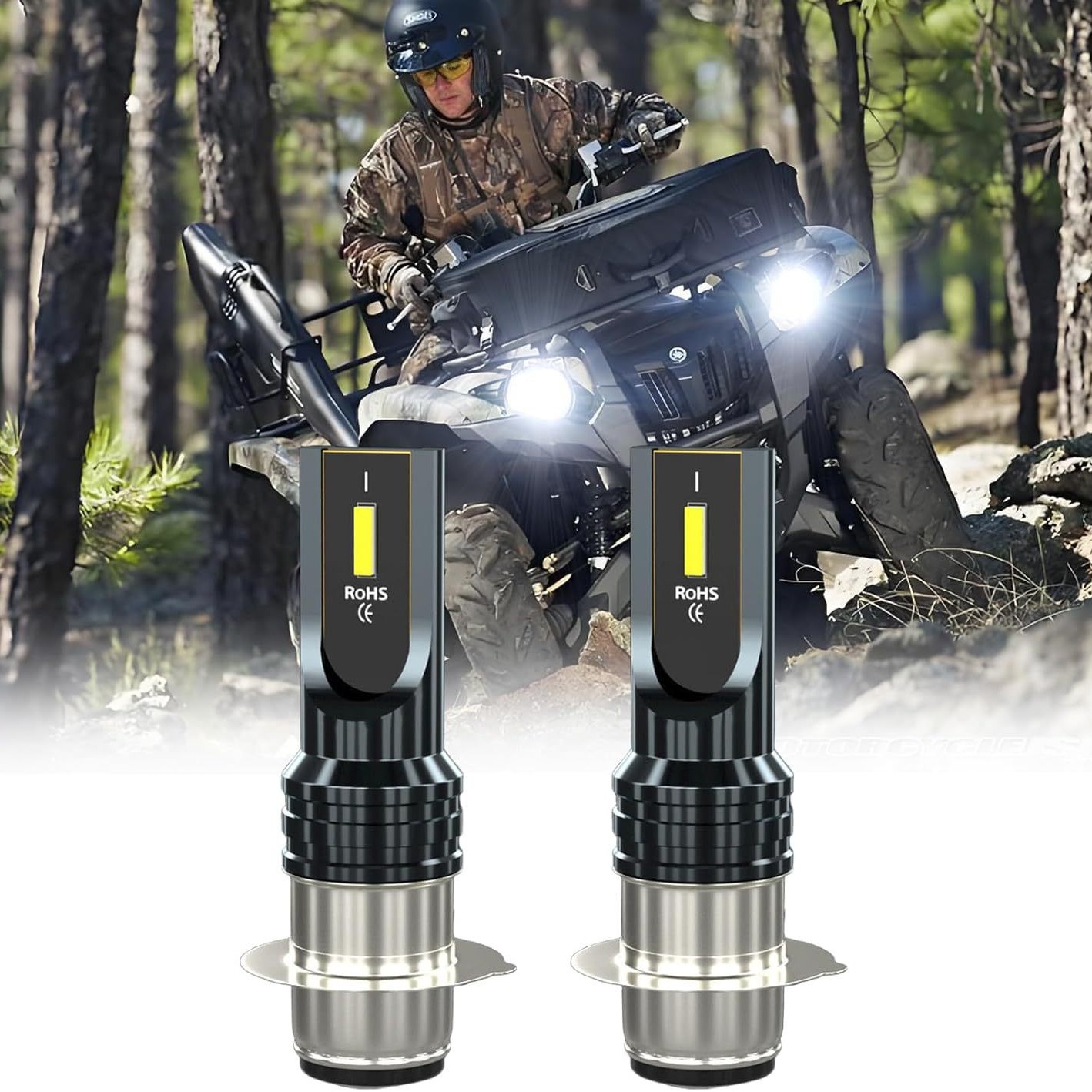 Auto transfronterizo motocicleta ATV LED lámpara de niebla H6M / P15D 1860 lámpara de brillo de conducción lámpara de niebla delantera image 1
