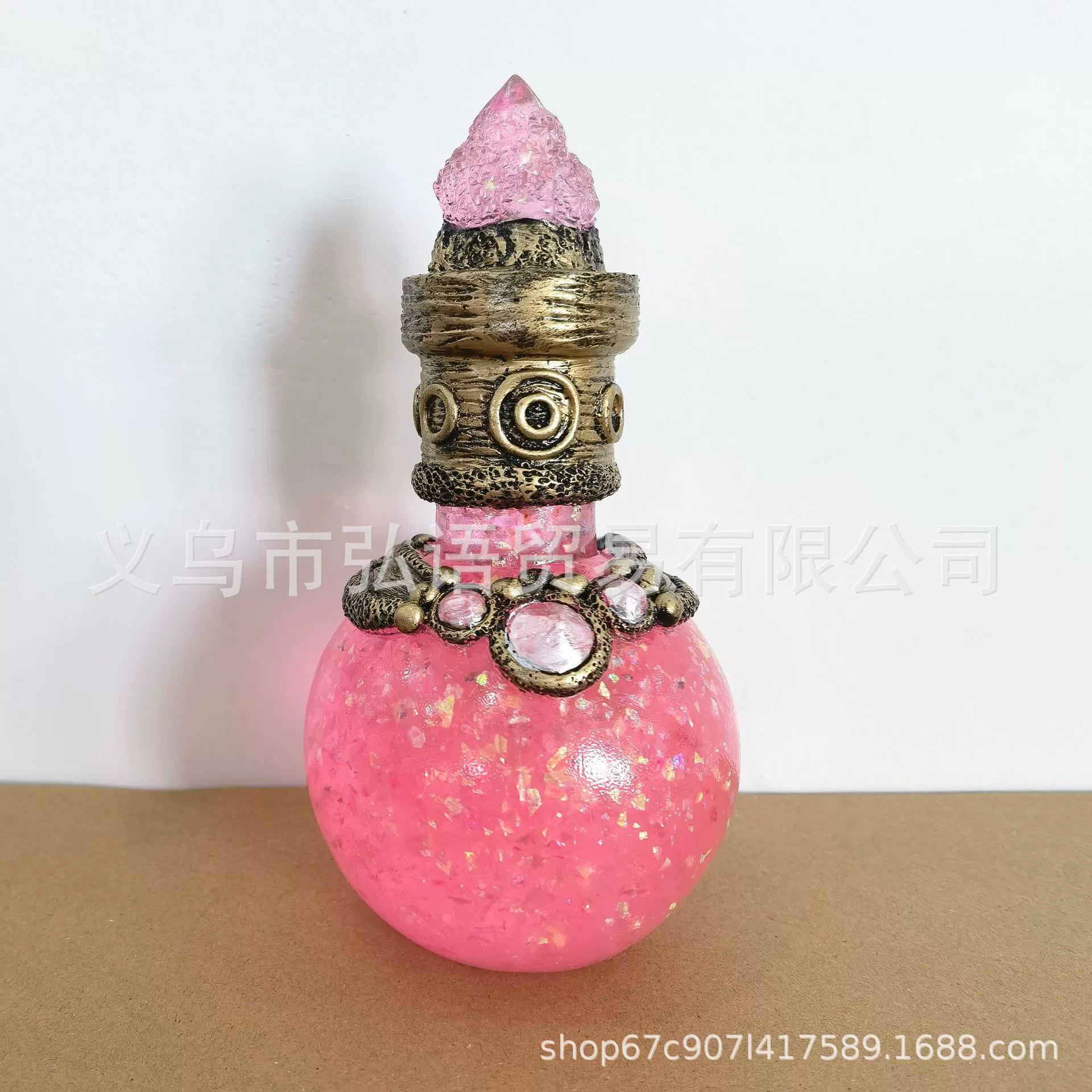 Decorative Moon Bottle, Resin mermaid-halo ornament for indoor desktop, 14.5×8 cm, 300 g