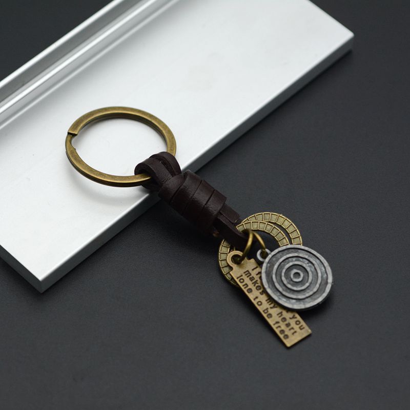 Manufacturer's Handmade Vintage Cowhide Woven Keychain Accessories, Versatile Leather Cord Semi-Finished DIY Pendant Accessories