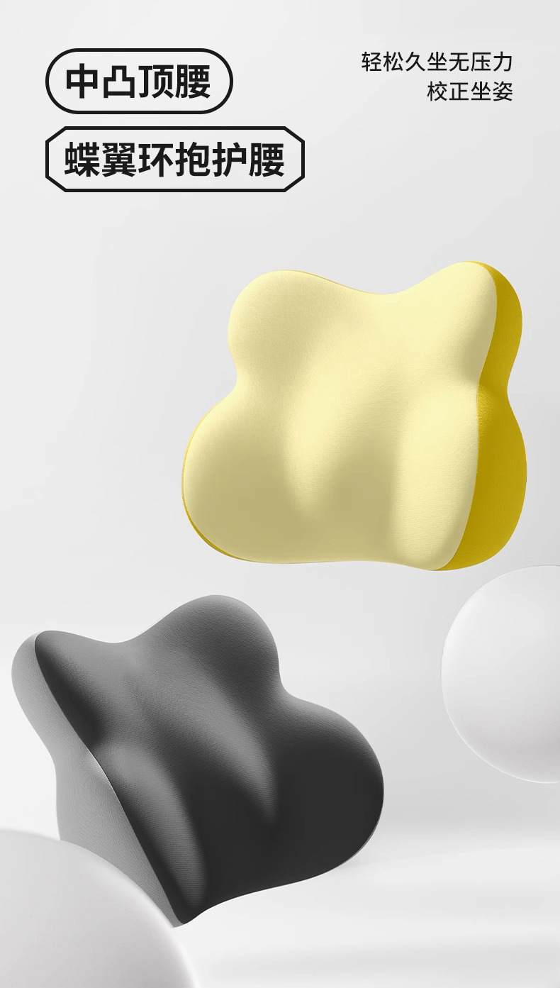Car Headrest and Lumbar Support for Office Long Sitting, Memory Foam Slow Rebound Driver's Seat Lumbar Support Headrest
