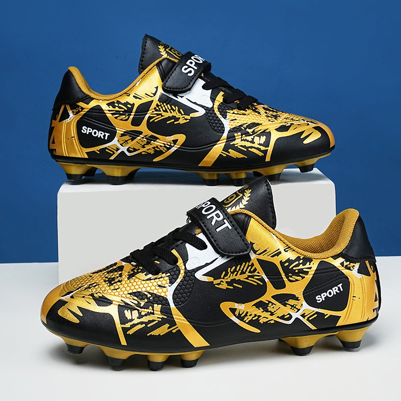 Scarpe da calcio per bambini ShoeGlobe con velcro per ragazzi, TF, studenti delle scuole elementari, ragazze, adolescenti, AG, tacchetti lunghi per bambini più grandi_voghion.com