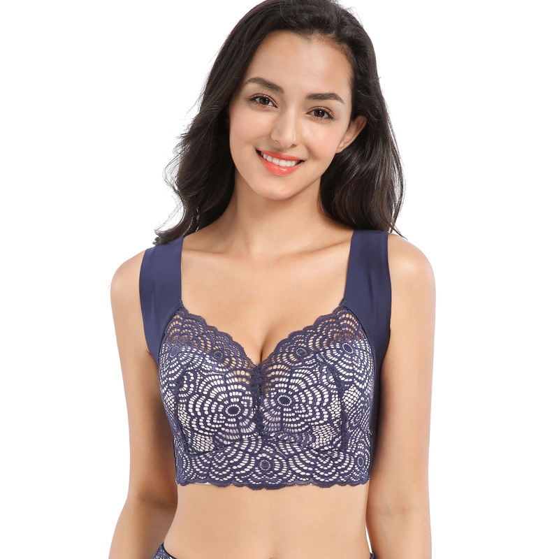Lace Plus Size Bra for Curvy Women 100kg Wire-Free Tank Top Style Sports Sleep Bra with Push-Up and Larger Cup Size Wholesale