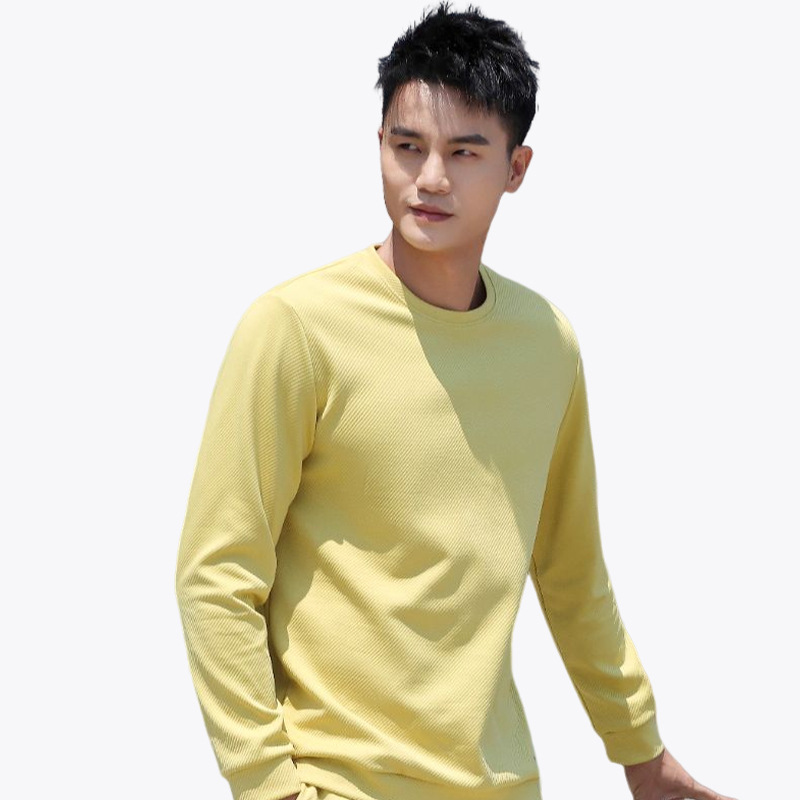 Otoño e Invierno que basa el suéter de los hombres caliente simple moda Klein azul suelta color sólido suéter manga larga suéter image 8