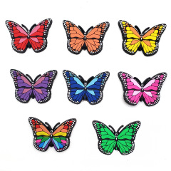 Butterfly series shoe buckles, cross-border supply of PVC clogs, floral shoe buckles, soft rubber shoe accessories, cror jewelry