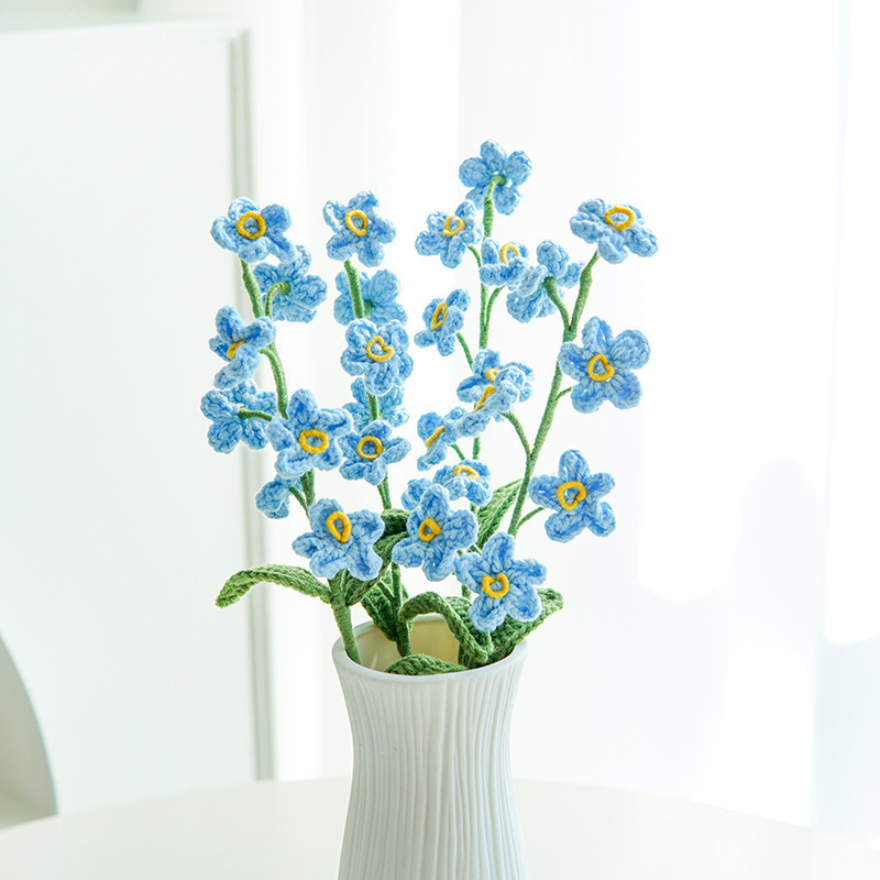 クロスボーダーの手編みの完成品の小さい花束は花の毛糸のメリヤスの花束を模倣します。|undefined