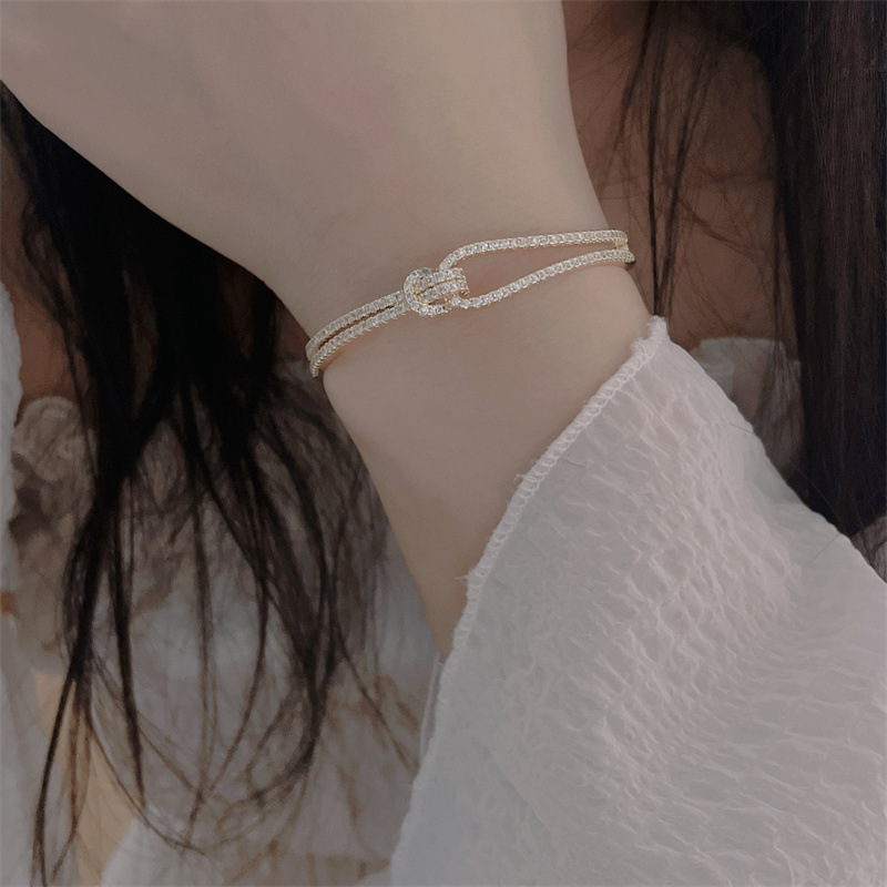 Fashionable Open-Cuff Full-Diamond Bracelet Image 4