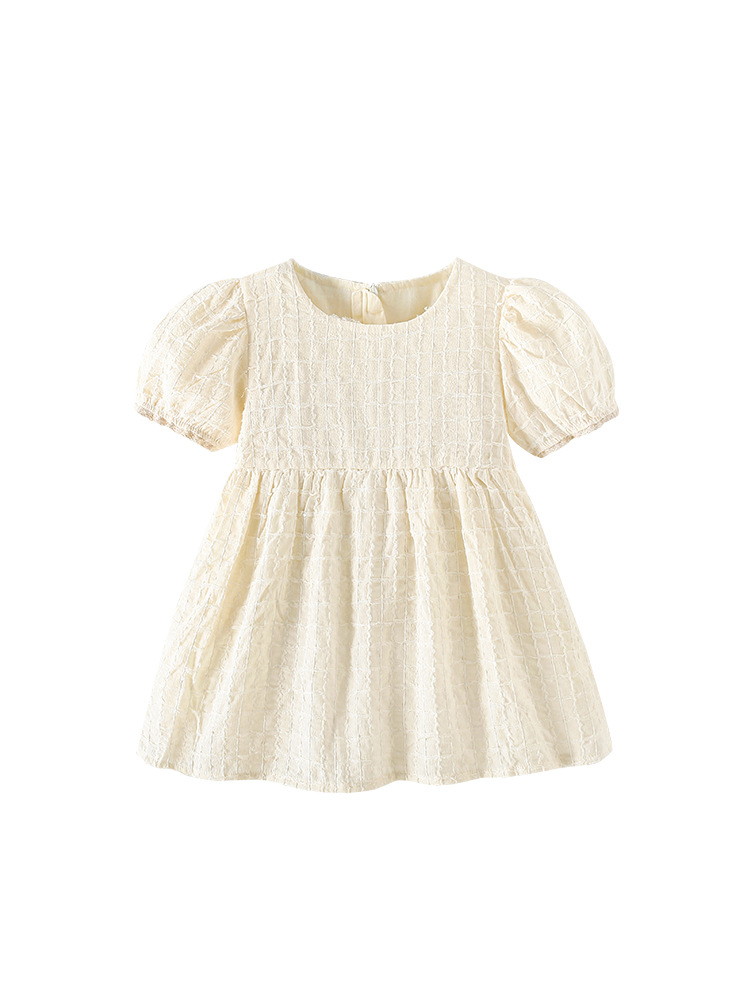 Vestido Corte A para Niña de Algodón, Manga Corta, para Uso Diario image 5