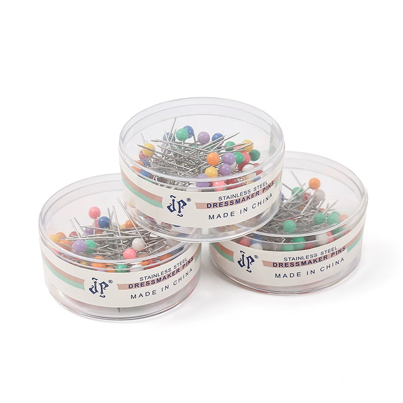 80 круглых коробок с большими головками для позиционирования иглы для шитья лоскутного шитья цветные пластиковые булавки для одежды с круглыми головками