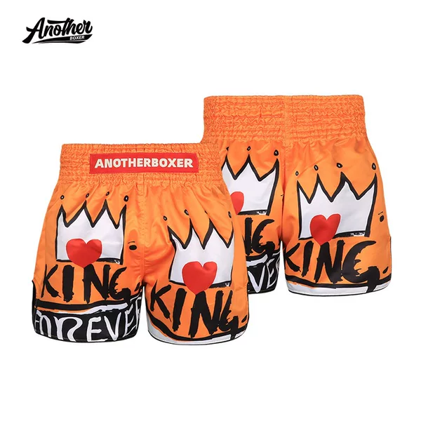 Anotherboxer New Printed King Muay Thai Shorts Martial Arts Sanda Fighting Pants Boxing Professional Competition