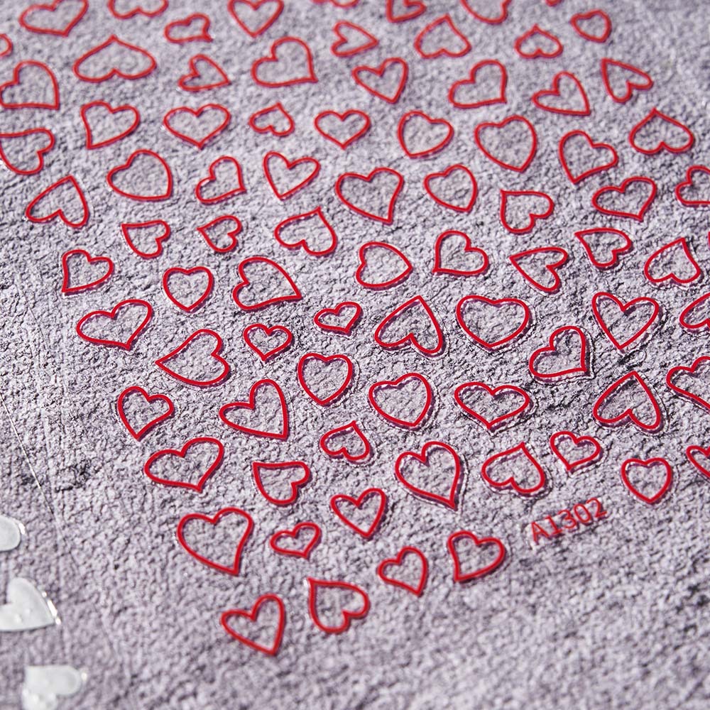 Amor hueco pegatinas de uñas Láser parche de uñas de oro y plata Rosa lindo en forma de corazón autoadhesivo pegatinas de uñas