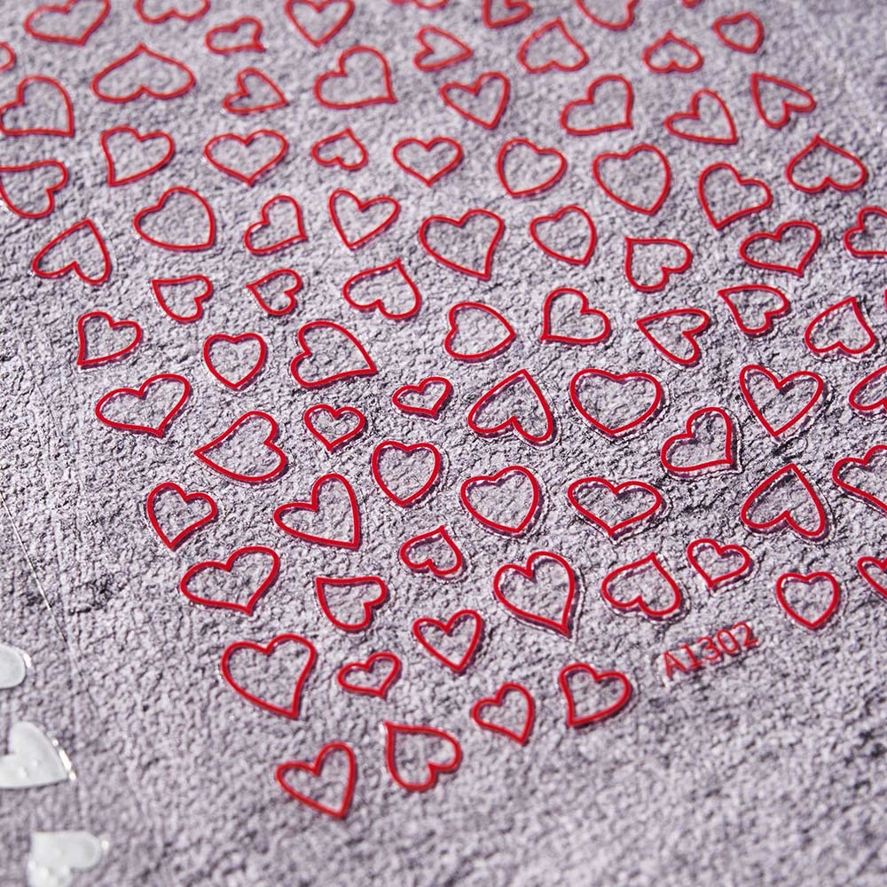 Трансграничные полые наклейки для дизайна ногтей «Любовь», лазерные золотые и серебряные красные наклейки для ногтей, клейкие наклейки для дизайна ногтей «Неправильная любовь»