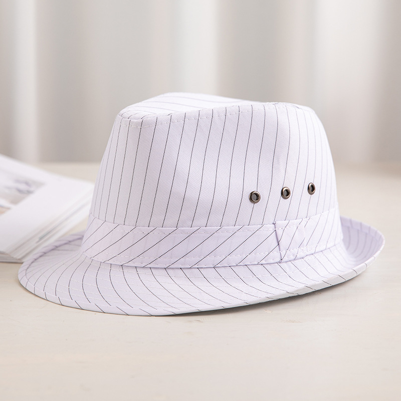Sombrero de los hombres de primavera y verano británico europeo y americano de moda sombrero de copa a cuadros en blanco y negro a prueba de sol transpirable Jazz sombrero fábrica al por mayor
